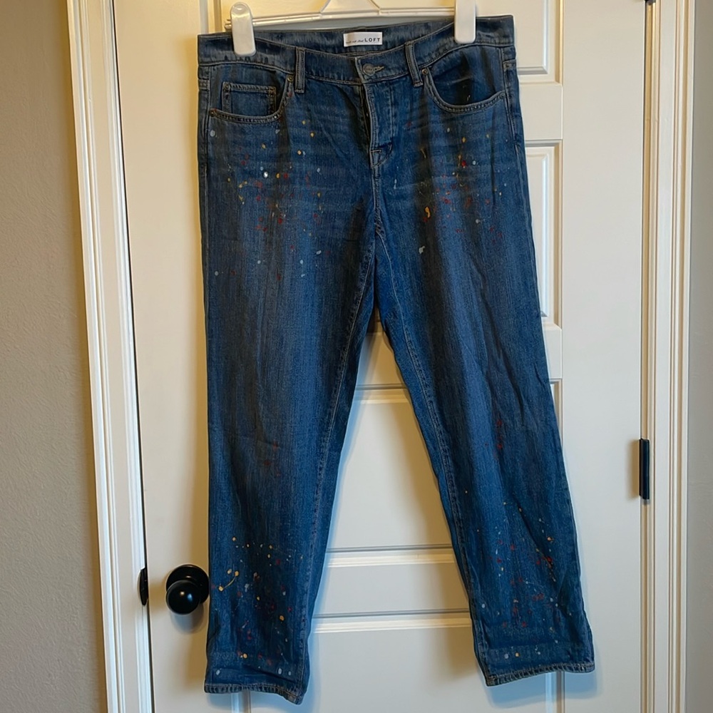 Loft paint splatter jeans